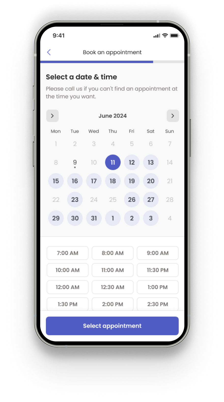 vetdetsk-mobile app screen calendar