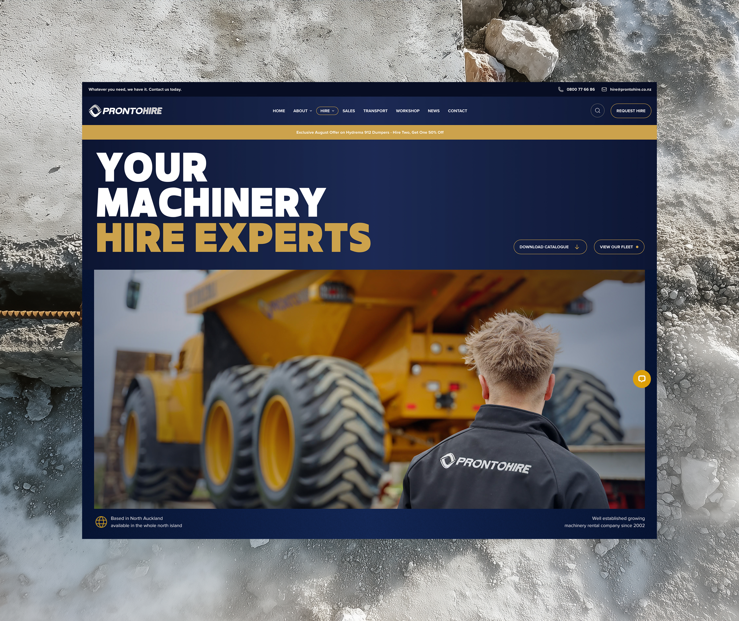 pronto hire desktop view