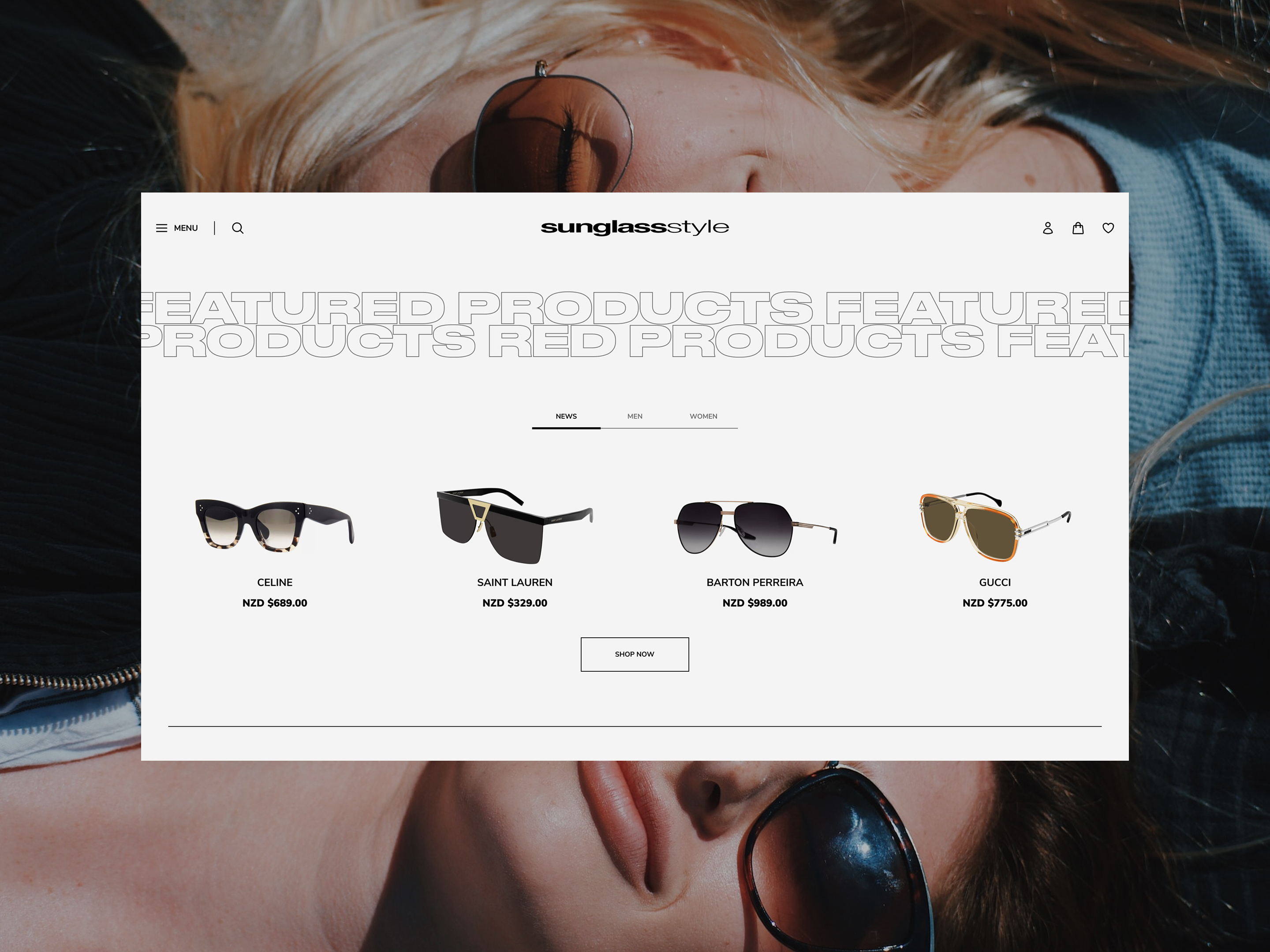 sunglass carousel page